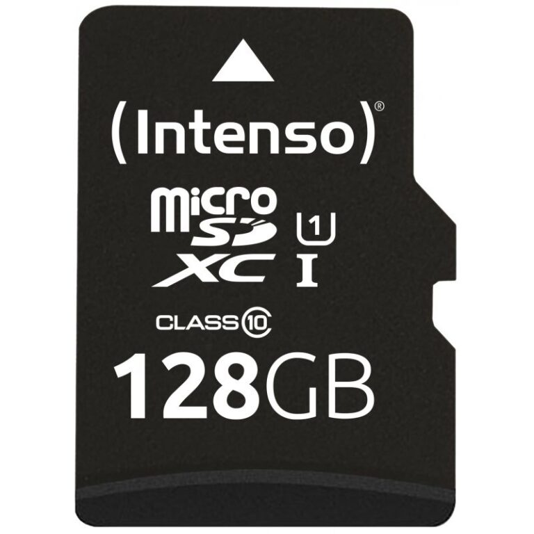 Kartë Memorie SD Intenso MicroSDXC 128GB / 45MB/s / with SD Adapter