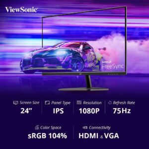 Monitor ViewSonic VA2432-H / 24 Inch / Full HD / IPS / 100Hz / 1ms / I zi