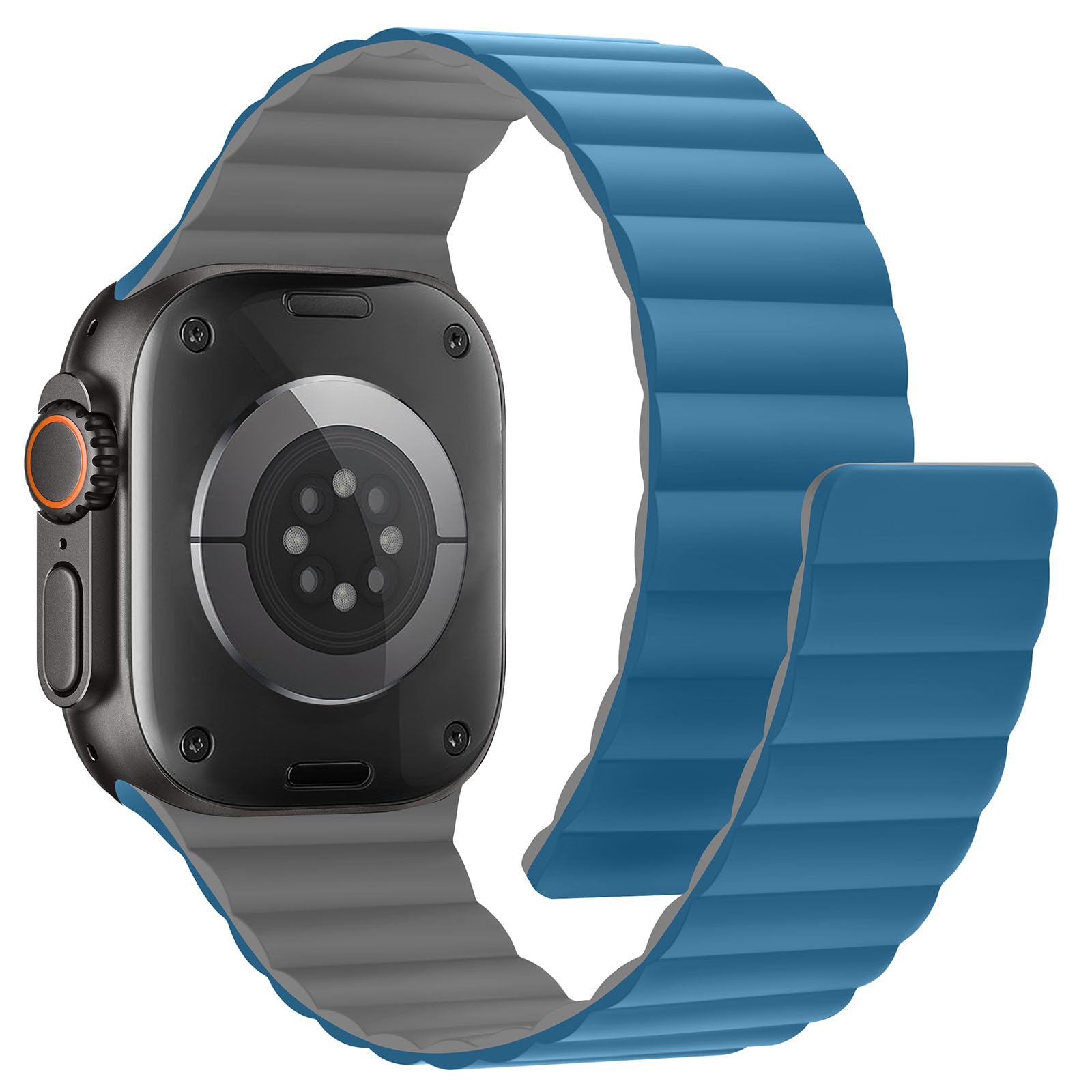 Premium Band for Apple Watch 42/44/45/46/49mm (Series 1/2/3) – Gri / Blu - Figura 3