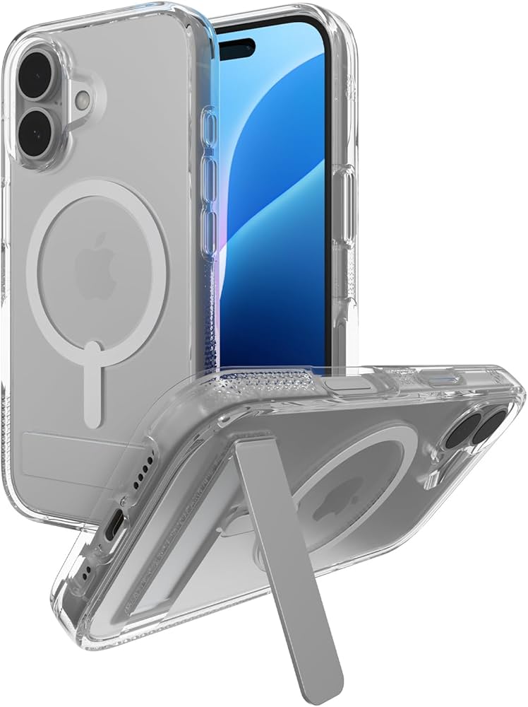 Hybrid Case 10H Glass + Kickstand for Apple iPhone 16 Plus – Transparent/ Zezë