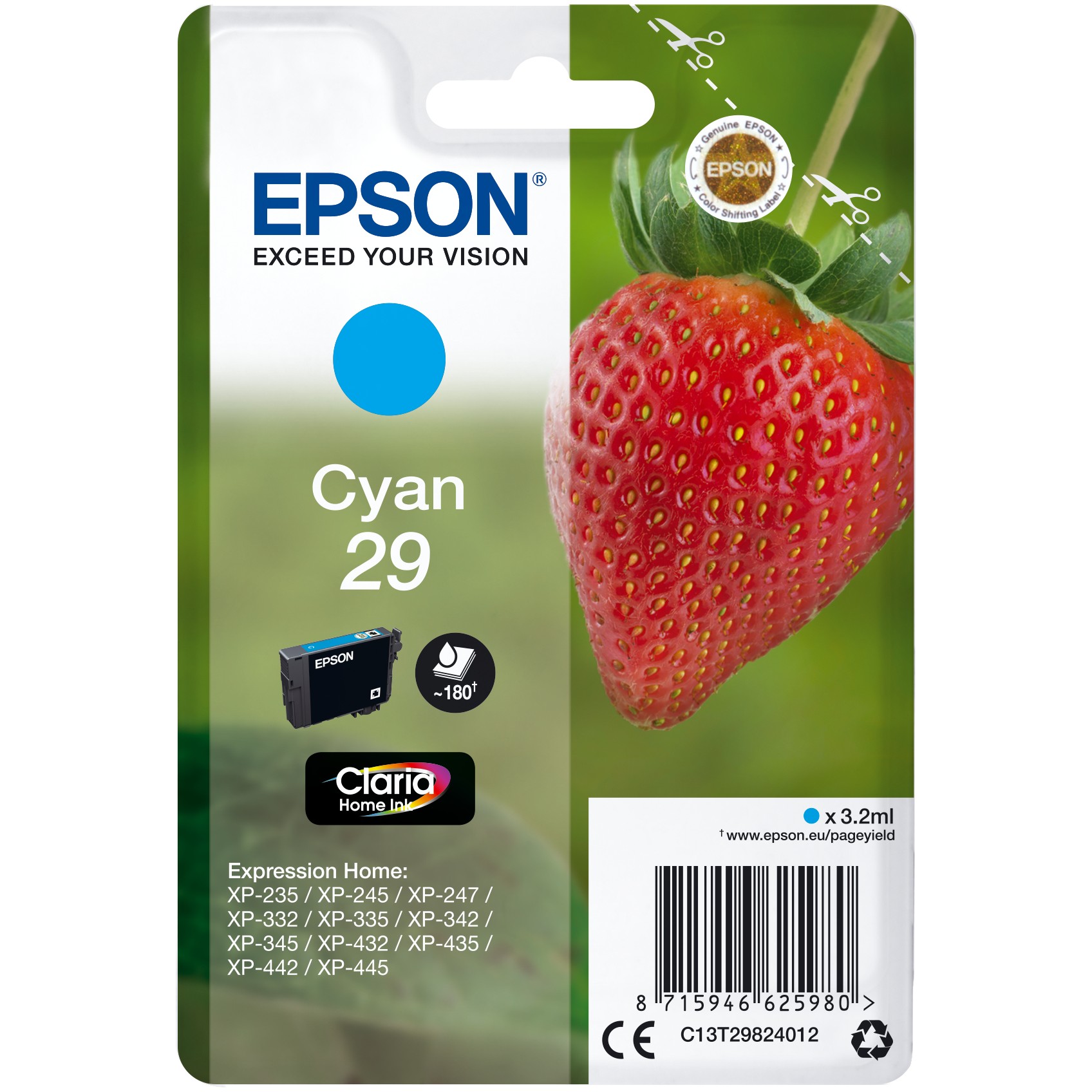 INK / Epson / C13T29824012 / 180 faqe - Blu