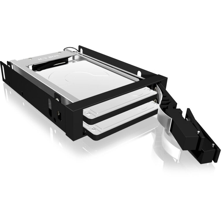 Aksesorë për disqe Hot-Swap Frame: 2× 2.5" SATA to 2× SATA host, trayless design, for 3.5" drive bay – ICY BOX.