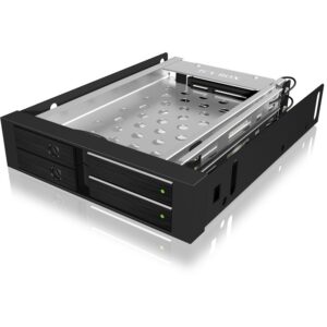 Aksesorë për disqe Hot-Swap Frame: 2× 2.5" SATA to 2× SATA host, trayless design, for 3.5" drive bay – ICY BOX.
