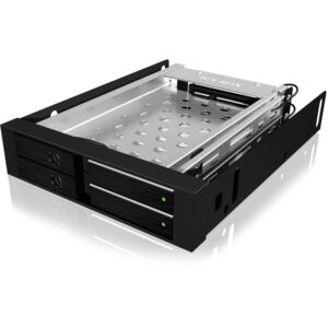 Aksesorë për disqe Hot-Swap Frame: 2× 2.5" SATA to 2× SATA host, trayless design, for 3.5" drive bay – ICY BOX.