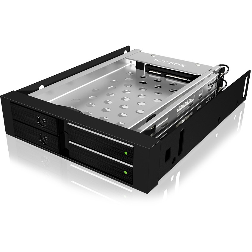 Aksesorë për disqe Hot-Swap Frame: 2× 2.5" SATA to 2× SATA host, trayless design, for 3.5" drive bay – ICY BOX. - Figura 3