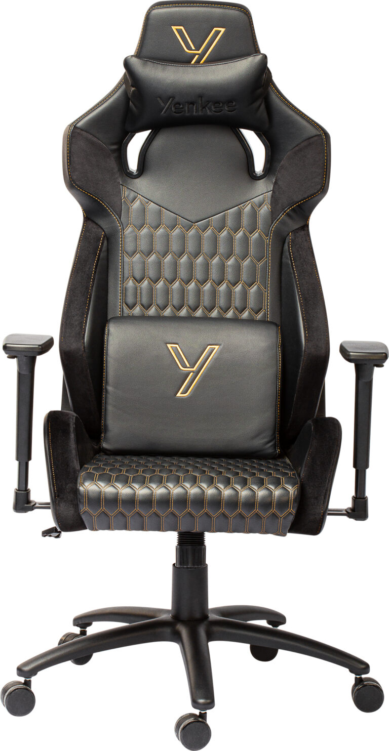 Karrige Gaming Yenkee YGC 110GD ONYX / 130 kg / 47 - 56 cm - e zezë dhe verdhë
