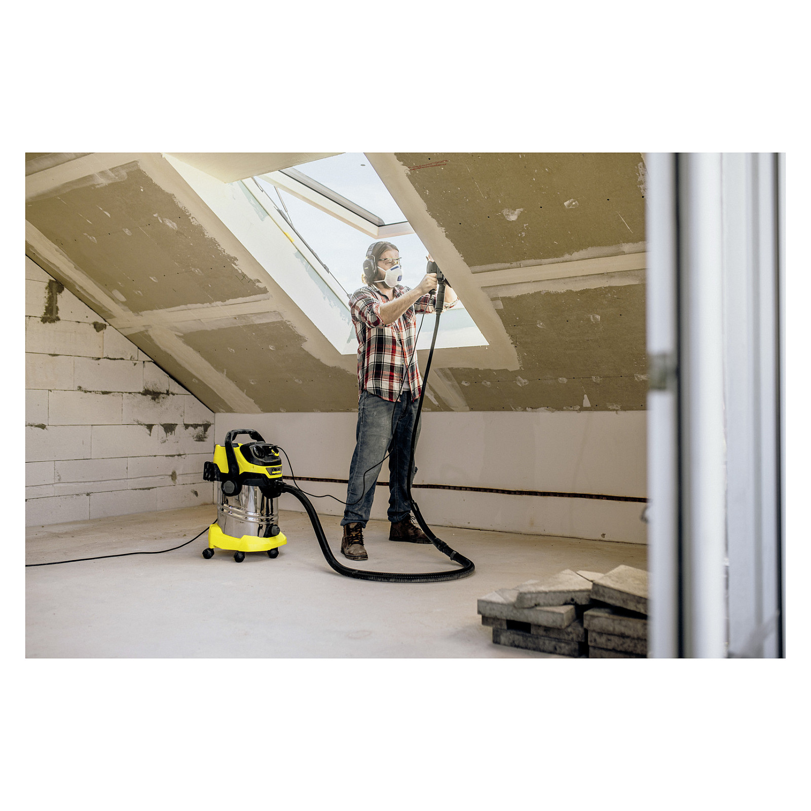 Fshesë me vakum Kärcher WD 6 P S V-30/6/22 Wet & Dry - Zezë / Inox / Verdhë - Figura 2