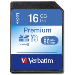 Kartë Memorie  SD CARD 16GB Verbatim Premium HC 80MB/s