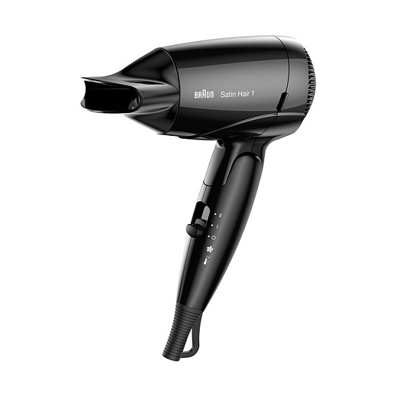 Tharëse për flokë Braun Satin Hair 1 HD 130 Style & Go - Zezë