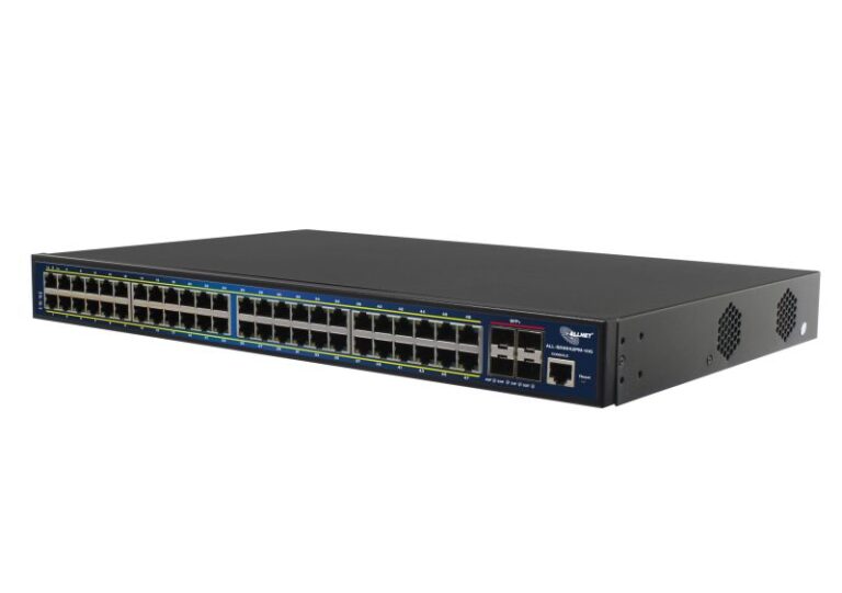 Switch ALLNET Full Managed Layer 2+ / 52-Port / 48x Gigabit LAN / 48x PoE+ / 4x SFP+ 10G / PoE Budget 850W / 19" / JSON API / ALL-SG8652PMJ-10G-850W