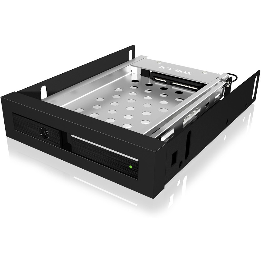 Aksesorë për disqe Hot-Swap Frame: 1× 2.5" SATA to 1× SATA host, trayless design, for 3.5" drive bay – ICY BOX