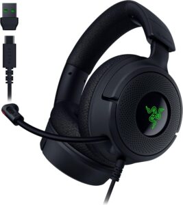 Kufje Gaming Razer Kraken V4 X / 20 Hz – 20 kHz / 32 Ω / Microphone / RGB / Të zeza
