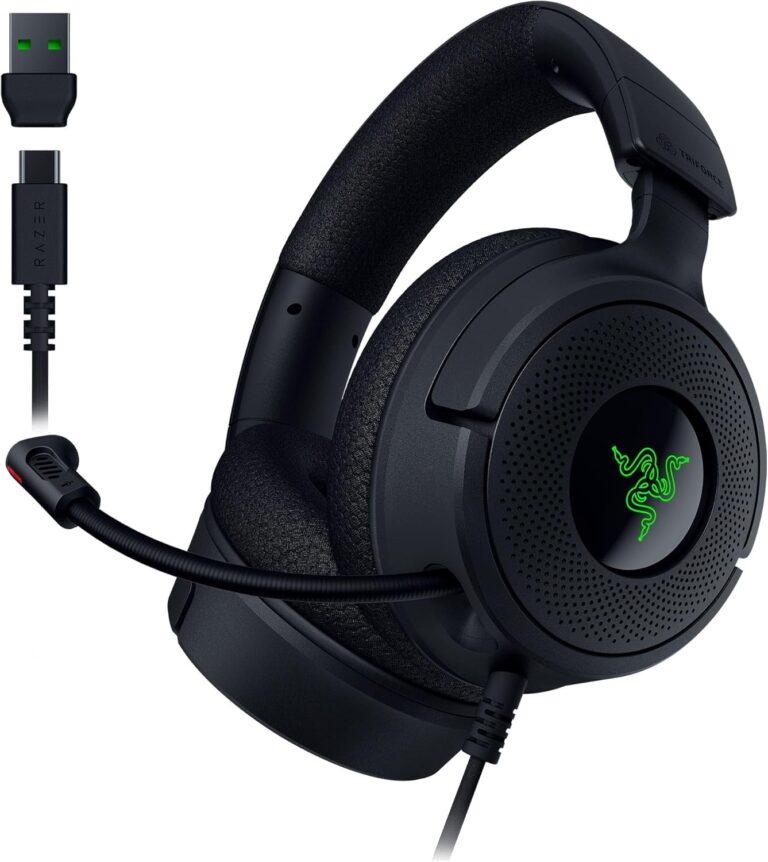 Kufje Gaming Razer Kraken V4 X / 20 Hz – 20 kHz / 32 Ω / Microphone / RGB / Të zeza