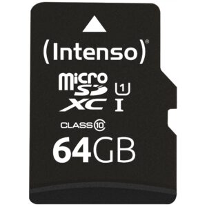 Kartë Memorie SD CARD Micro Card 64GB Intenso SD-HC UHS-I retail