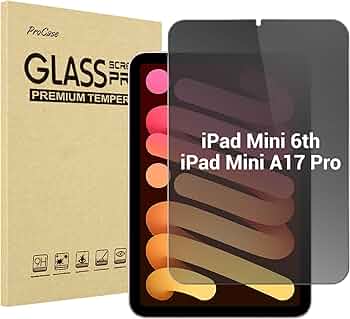 Privacy Tempered Glass for Apple iPad mini 8.3" (6th Gen, A17 Pro)