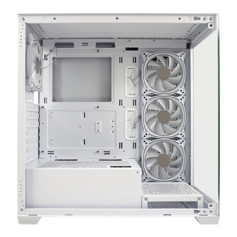 Kasë LC-Power Seamless Pale X LC-715W-ON Midi Tower ATX / 4x120mm ARGB Fans / USB-C / 2x USB 3.2 - Bardhë