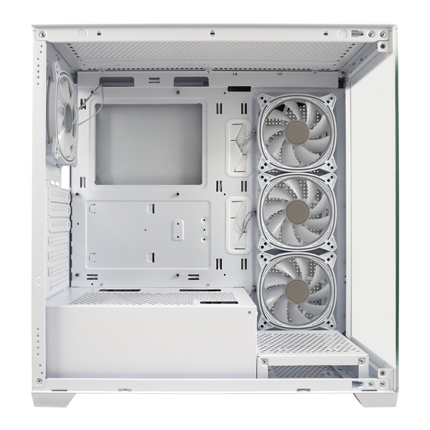 Kasë LC-Power Seamless Pale X LC-715W-ON Midi Tower ATX / 4x120mm ARGB Fans / USB-C / 2x USB 3.2 - Bardhë