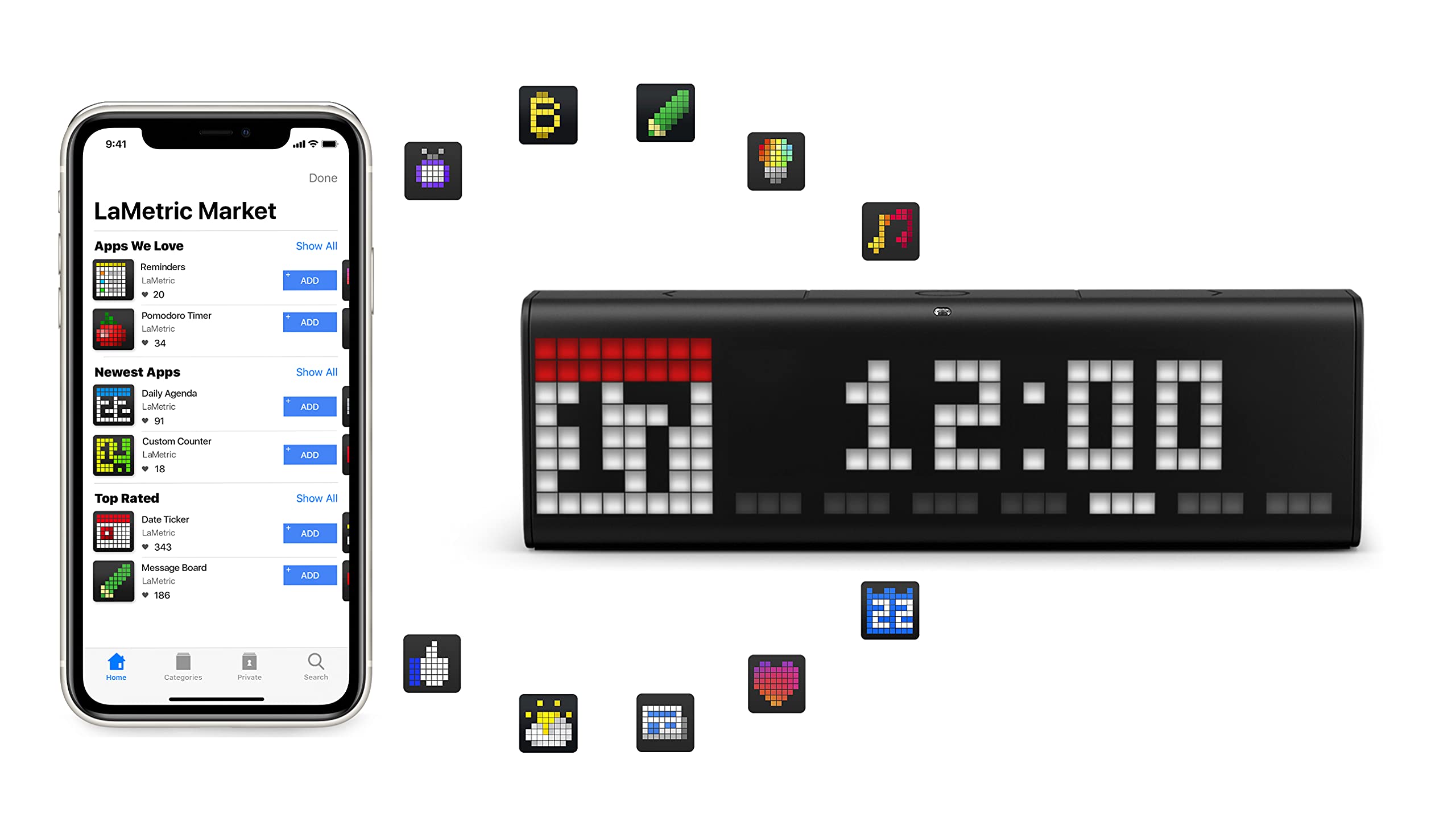 LaMetric Time 37X8 – Orë Inteligjente LED Wi-Fi për Smart Home - Figura 2