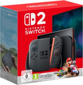 Konzolë Nintendo Switch 2 + Mario Kart World / 7.9 Inch / 4K 120 fps / 256GB / 2 Console / E zezë