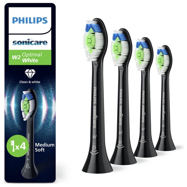 Koka zëvendësuese për brushë elektrike Philips Sonicare W2 Optimal White HX6064/88 / 4 Copë - Zezë