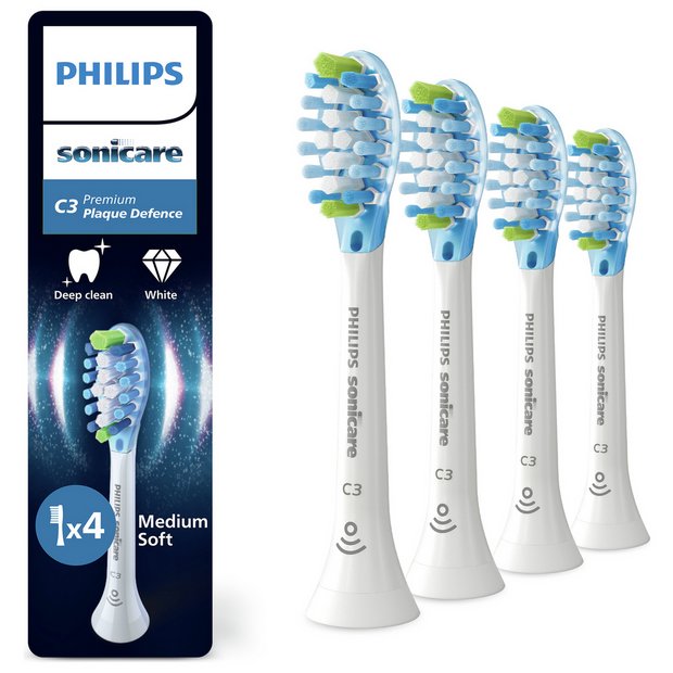 Koka zëvendësuese për brushë elektrike Philips Sonicare C3 Premium Plaque Defence HX9044/87 / 4 Copë - Bardhë