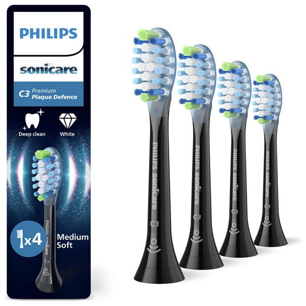 Koka zëvendësuese për brushë elektrike Philips Sonicare C3 Premium Plaque HX9044/88 / 4 Copë - Zezë