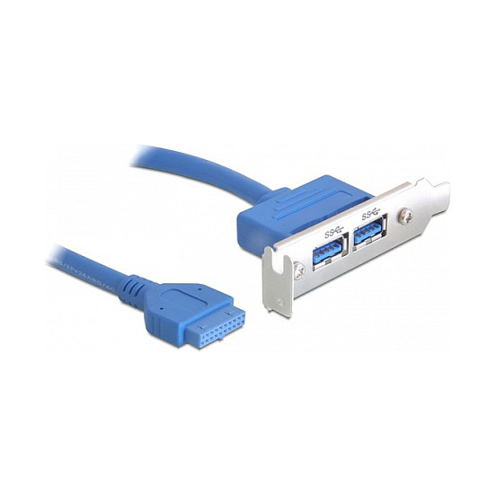Delock Slot Bracket USB 3.0 – 1x 19-pin Internal në 2x USB 3.0 Type-A External