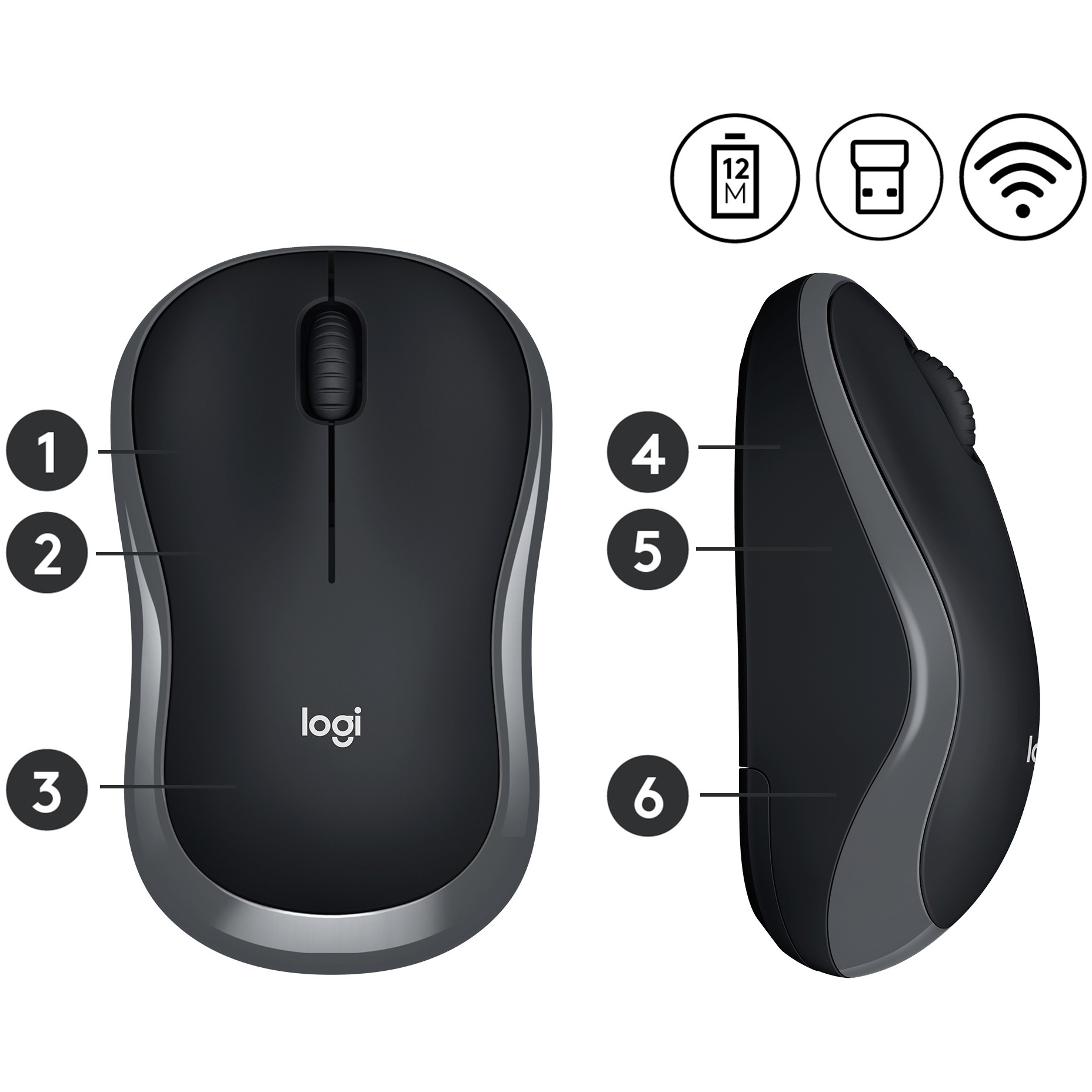 Maus pa Kabllo Logitech M185 Wireless – Zezë / Gri - Figura 4