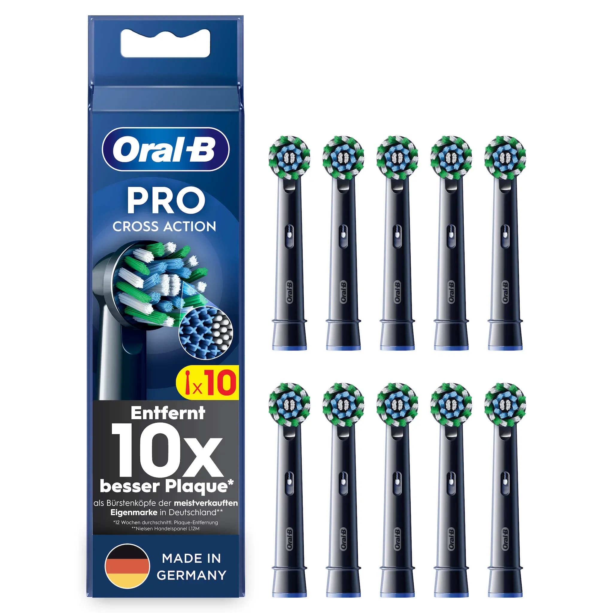 Furçë dhëmbësh elektrike Oral-B Replacement Brush Heads CrossAction / 10 pcs - Zezë