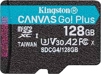 Kartë memorie SD CARD KINGSTON 128GB microXC Canvas Go Plus Gen4 200R A2 U3 Single Pack w/o ADP