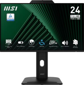 Monitor MSI PRO MP242PMGDE / 24″ / FHD / IPS / 16:9 / 120Hz / 1ms / HDMI + DP / E zezë