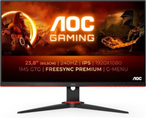 Monitor Gaming AOC 24G2ZE/BK 23.8", FHD, 240Hz, 0.5ms, IPS,
2xHDMI, DisplayPort, Tilt
