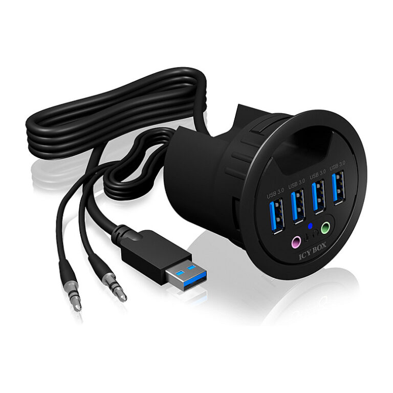 HUB ICY BOX USB 3.0 4x USB Type-A / Audio In/Out / Desktop