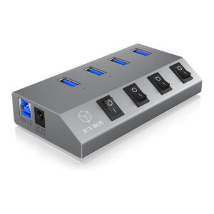 HUB ICY BOX USB 3.0 4x USB Type-A / On/Off Switch for Each Port