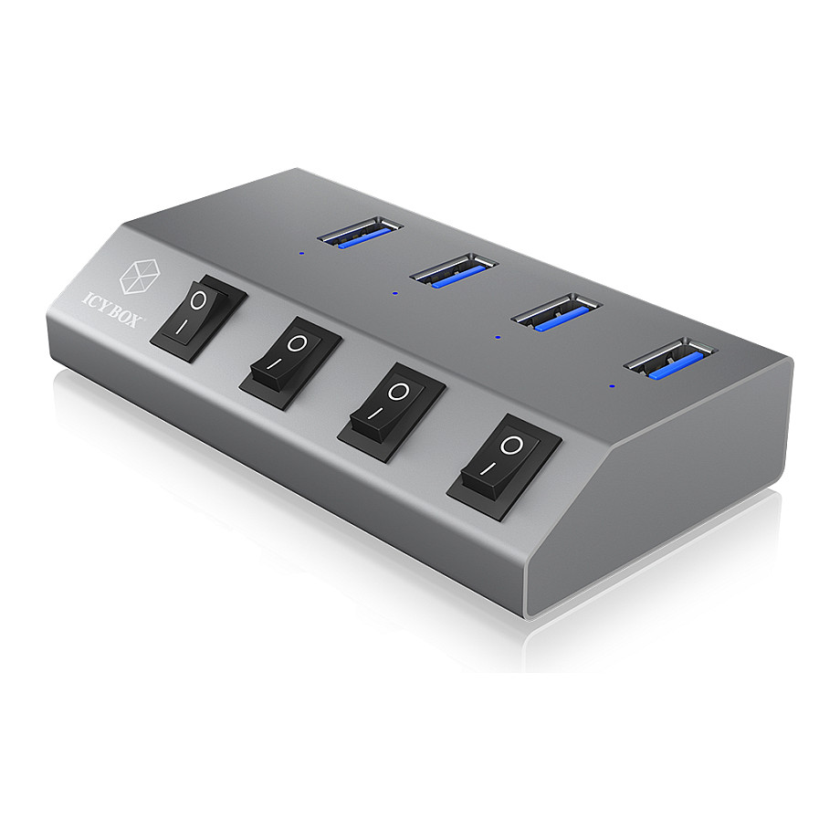 HUB ICY BOX USB 3.0 4x USB Type-A / On/Off Switch for Each Port 3
