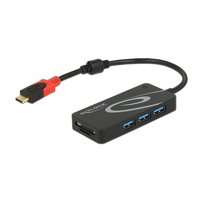 HUB Delock USB 3.0 USB Type-C 3-Port extern / 2 x SD Slot - Zezë