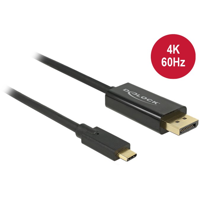 Kabllo Adapter DELOCK DisplayPort 1.2 → USB-C / St–St / 2m / 4K / 60Hz - Zezë