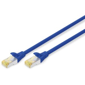 Kabllo për rrjet DIGITUS / CAT 6A / S/FTP / Patch Cable / 1m – Blu