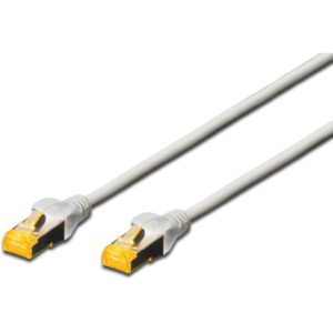 Kabllo për Rrjet DIGITUS RJ45 CAT6a S/FTP / 10.00m / Mbrojtës Kapëse / Qese Plastike – Gri