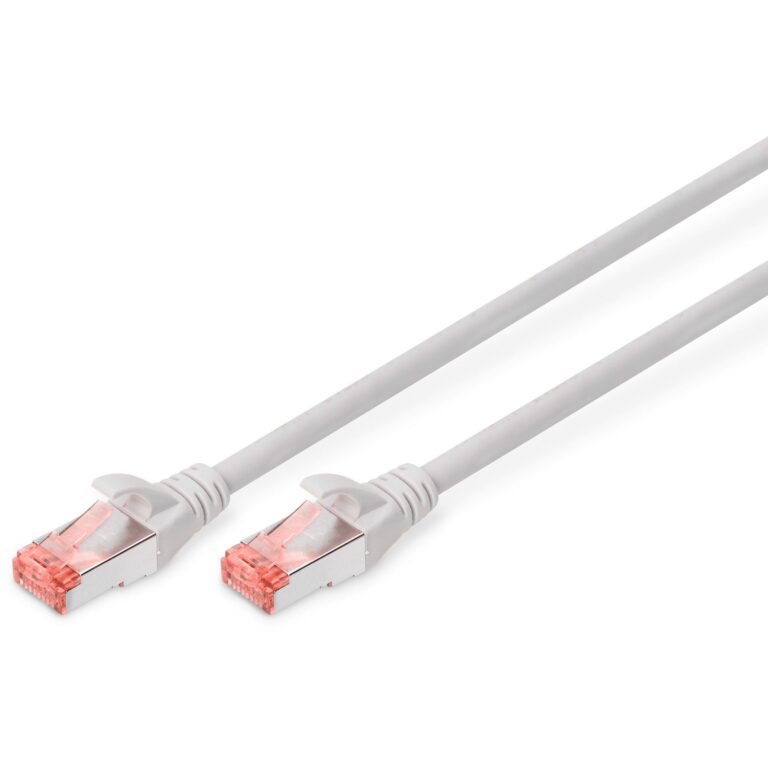 Kabllo për Rrjet DIGITUS RJ45 CAT6 S/FTP / 2.00m / Mbrojtës Kapëse / Qese Plastike – Gri