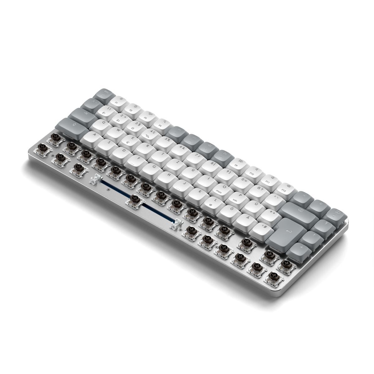 Tastierë Gaming Satechi SM1 Slim Mechanical Backlit RGB Wireless / QWERTZ -Bardhë/Gri