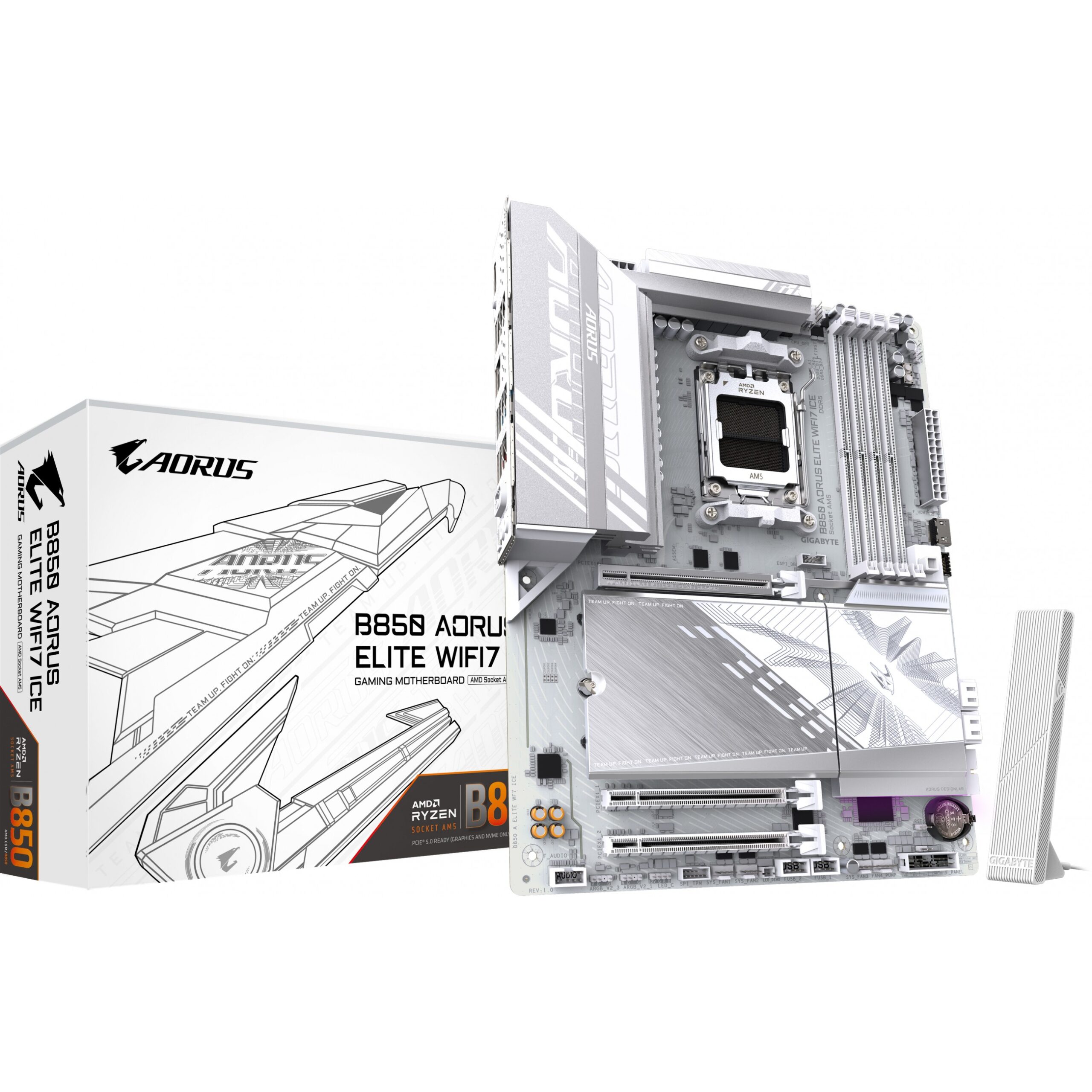 Pllakë Amë MB AMD AM5 Gigabyte B850 AORUS ELITE WF7 ICE