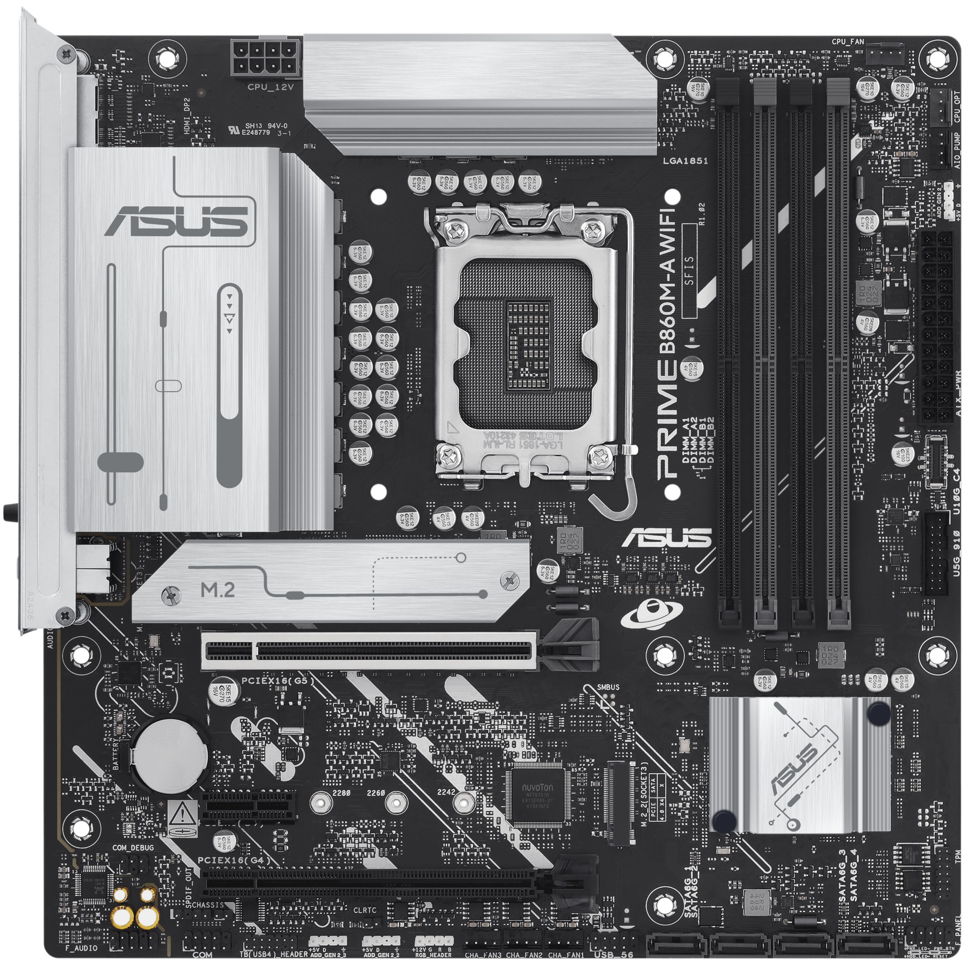 Pllakë Amë MB Intel LGA1851 ASUS PRIME B860M-A WIFI - Figura 2