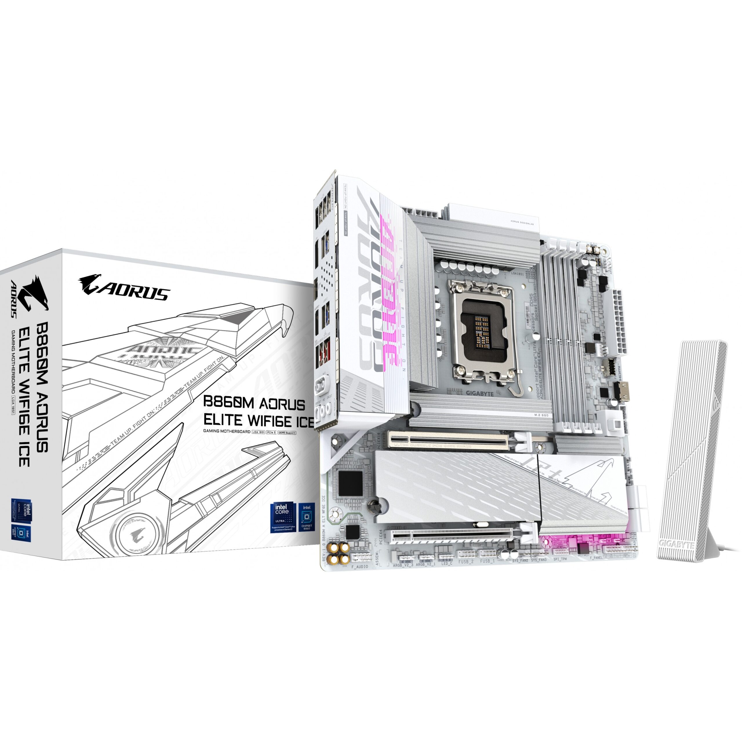Pllakë Amë MB Intel LGA1851 Gigabyte B860M AORUS ELITE WF6E ICE