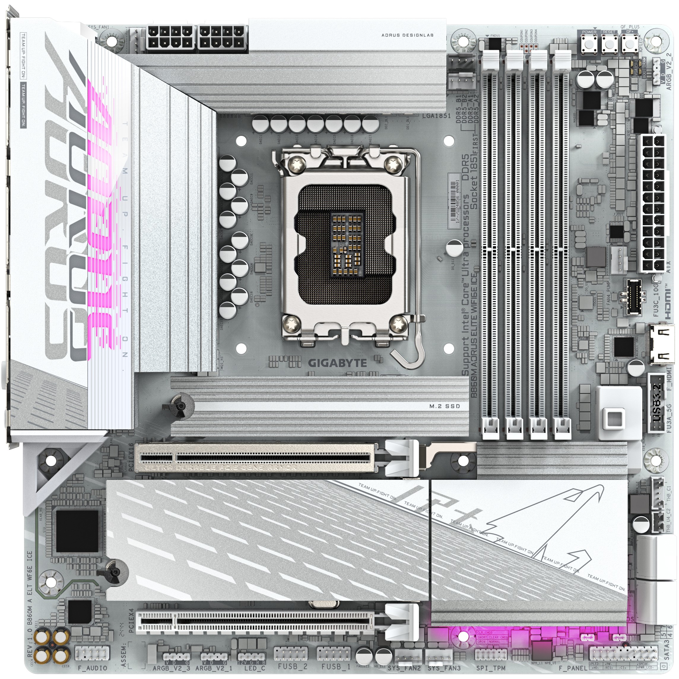 Pllakë Amë MB Intel LGA1851 Gigabyte B860M AORUS ELITE WF6E ICE - Figura 2