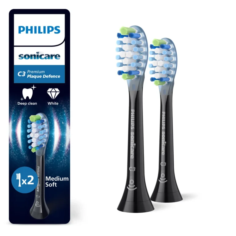 Koka zëvendësuese për brushë elektrike Philips Sonicare C3 Premium Plaque Defence HX9042/88 / 2 Copë - Zezë