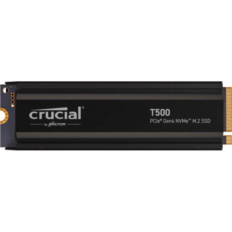 SSD e Brendshme M.2 1TB Crucial T500 NVMe PCIe 4.0 x 4 with Heatsink e zezë