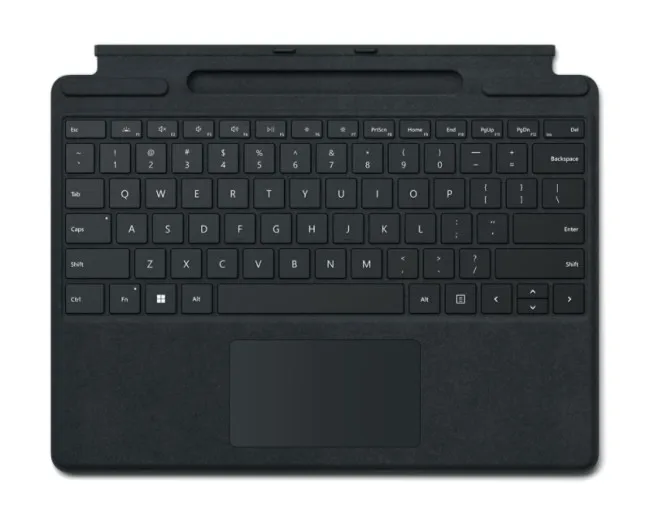 Tastierë pa kabllo Surface Pro 11 me vend për stilolaps – Zezë