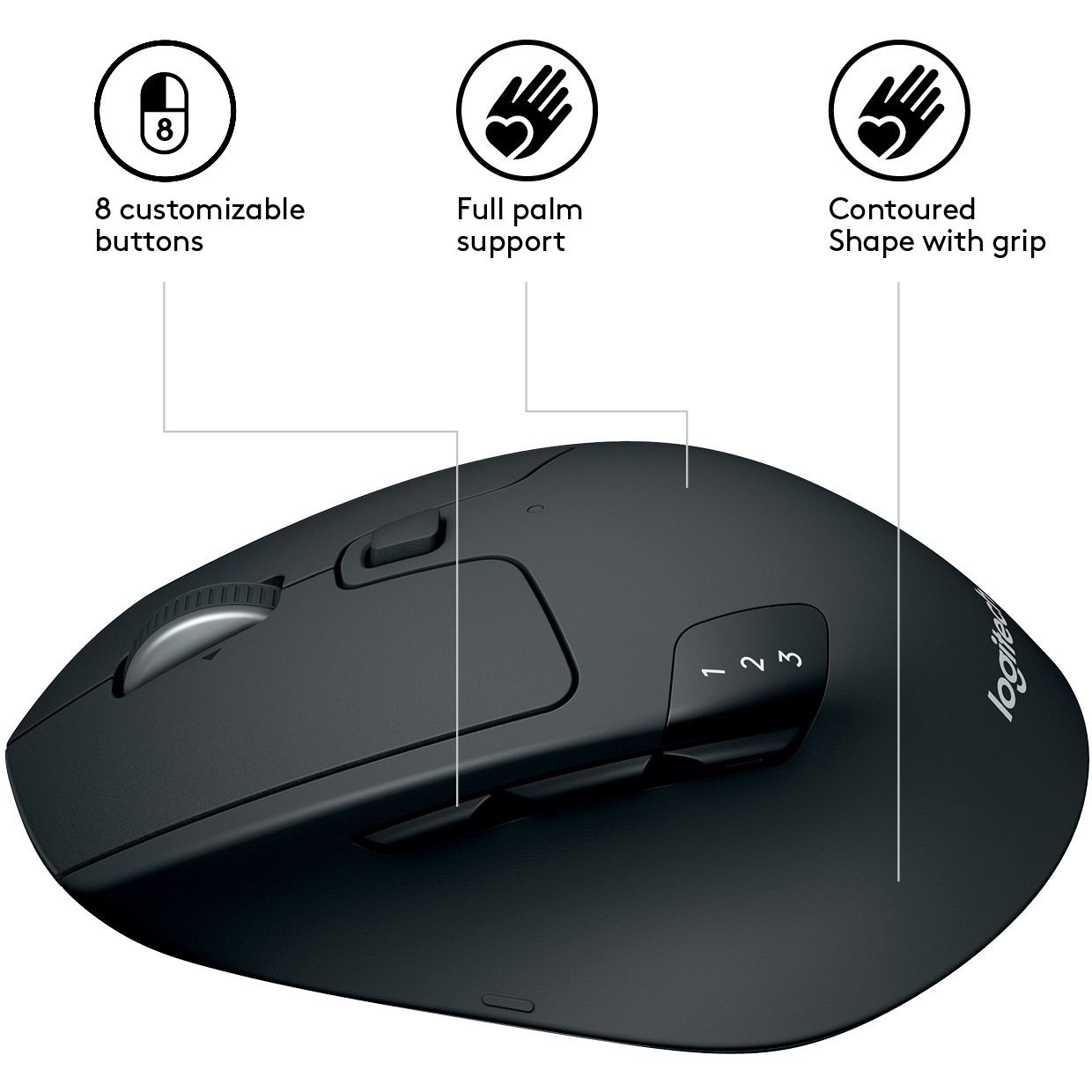 Maus pa Kabllo Logitech M720 Triathlon Bluetooth Optisch – Grafit - Figura 4