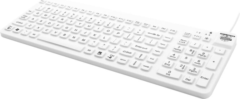 Tastierë Pa kabllo Man & Machine Really Cool Keyboard / DE Layout / USB / Hygienic Silicone - Bardhë